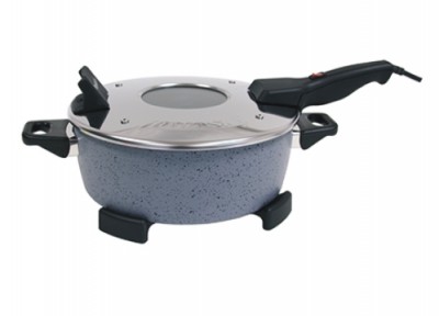 Zväčšiť obrázok REMOSKA Elektrická pečící pánev R22F GRAND s mramorovým povrchem MRAMORA GREY, průměr 29 cm
