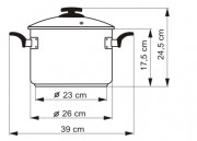 KOLIMAX Hrnec BLACK GRANITEC s poklicí, průměr 26cm, objem 8.0l