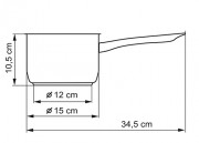 KOLIMAX Nerezový hrnec s rukojetí, průměr 15cm, objem 1.5l, (II. jakost)