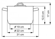 KOLIMAX Nerezový hrnec s kovovou poklicí, průměr  22cm, objem 4.5l, (II. jakost)