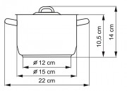 KOLIMAX Hrniec KLASIK s pokrievkou, priemer 15cm, objem 1.5l