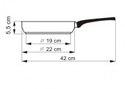 KOLIMAX Panvica s nepriľnavým povrchom čierny GRANITEC s rukoväťou  priemer 22 cm, objem 1.5 l