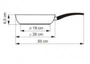 KOLIMAX Panvica s nepriľnavým povrchom čierny GRANITEC s rukoväťou  priemer 26 cm, objem 2.5 l