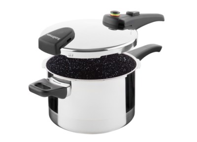 Zväčšiť obrázok KOLIMAX Tlakový hrniec s BIO ventilom, priemer 22 cm, objem 5.5 l, keramický povrch čierny granit