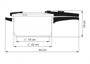 KOLIMAX Tlakový hrniec s BIO ventilom, priemer 22 cm, objem 5.5 l, keramický povrch čierny granit 