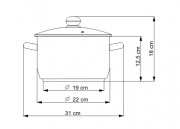 KOLIMAX Hrniec CERAMMAX PRO STANDARD s pokrievkou, priemer 22 cm, objem 4.5 l, keramický povrch šedý granit