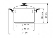 KOLIMAX Hrniec COMFORTso sklenenou pokrievkou priemer 18 cm, objem 3,0l
