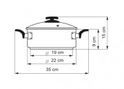 KOLIMAX Kastrólik COMFORT so sklenenou pokrievkou priemer  22 cm, objem 3,0l