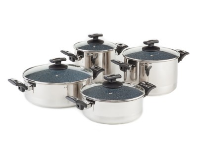 Zväčšiť obrázok KOLIMAX Sada riadu CERAMMAX PRO COMFORT, 8 dielov, keramický povrch šedý granit