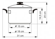 KOLIMAX Hrnec BLACK GRANITEC s poklicí, průměr 18cm, objem 3.0l