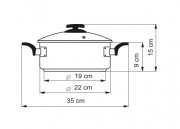 KOLIMAX Rendlík BLACK GRANITEC s poklicí, průměr 22cm, objem 3.0l