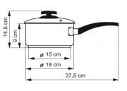 KOLIMAX Rendlík s rukojetí BLACK GRANITEC s poklicí, průměr 18cm, objem 2.0l