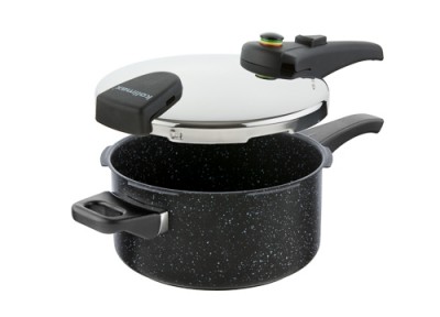 KOLIMAX Tlakový hrnec BIOMAX s BIO ventilem, průměr 22cm, objem 4 l, BLACK GRANITEC