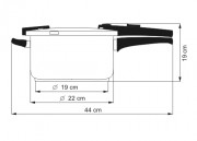 KOLIMAX Tlakový hrnec BIOMAX s BIO ventilem, průměr 22cm, objem 6 l, BLACK GRANITEC
