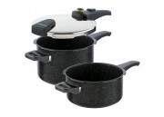 KOLIMAX Sada tlakových hrnců BIOMAX s BIO ventilem, průměr 22cm, objem 6 l + 4 l, BLACK GRANITEC