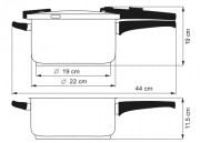 KOLIMAX Sada tlakových hrnců BIOMAX s BIO ventilem, průměr 22cm, objem 6 l + 4 l, BLACK GRANITEC