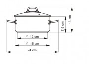 KOLIMAX Rendlík PROFESSIONAL s poklicí, průměr 15cm, objem 1.0l, (II. jakost)