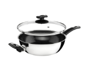 KOLIMAX Pánev CERAMMAX PRO COMFORT, s rukojetí a úchytem,
 s poklicí, průměr 26 cm, černý GRANIT