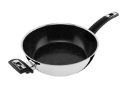 KOLIMAX Pánev CERAMMAX PRO COMFORT, s rukojetí a úchytem,
 s poklicí, průměr 26 cm, černý GRANIT