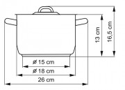 KOLIMAX Nerezový hrnec s kovovou poklicí, průměr 18cm, objem 3.0l, (II. jakost)