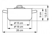 KOLIMAX Nerezový rendlík s kovovou poklicí, průměr 18cm, objem 2.0l, (II. jakost)