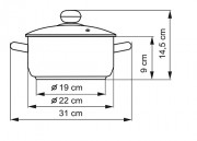 KOLIMAX Nerezový rendlík se skleněnou poklicí,
průměr 22 cm, objem 3.0 l, (II. jakost)